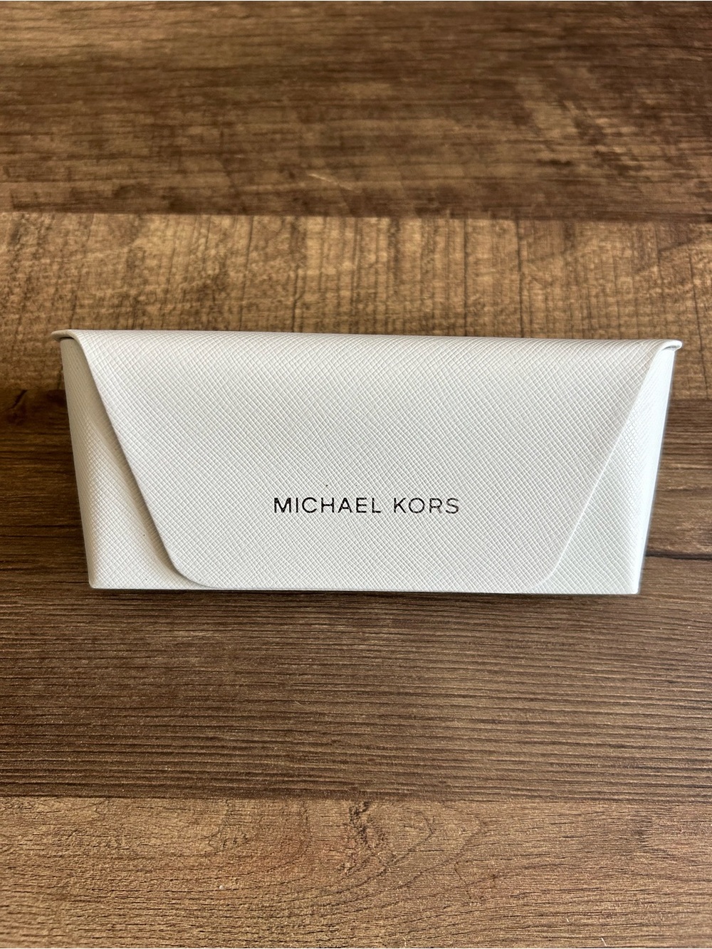 Michael Kors White Saffiano Hard Shell Eyeglass Case Only